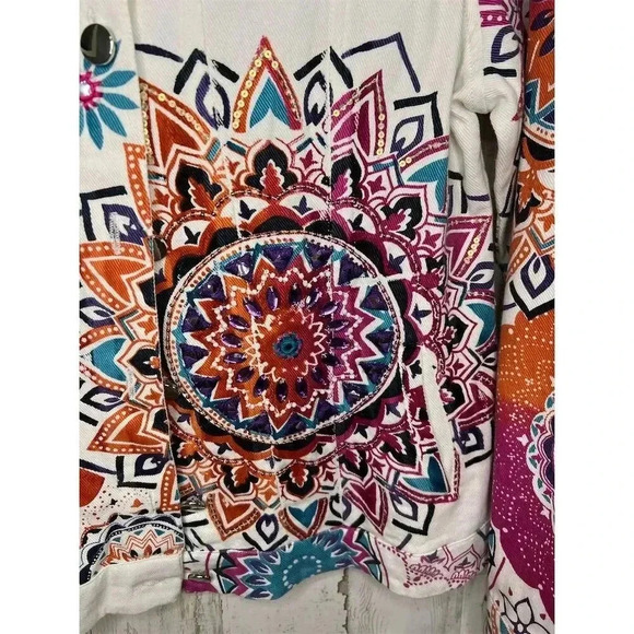 Boston Proper Women's Embroidered Jacket Multicolor Size Small Bohemian NWOT - Picture 4 of 16